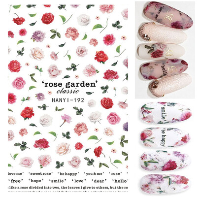 Τρισδιάστατη κόλλα πλάτης Αυτοκόλλητα νυχιών Ακουαρέλα Λουλούδια Ροζ Ροδάκινο άνθη κερασιάς Αυτοκόλλητα Beauty Decals για νύχια