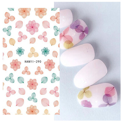 Τρισδιάστατη κόλλα πλάτης Αυτοκόλλητα νυχιών Ακουαρέλα Λουλούδια Ροζ Ροδάκινο άνθη κερασιάς Αυτοκόλλητα Beauty Decals για νύχια