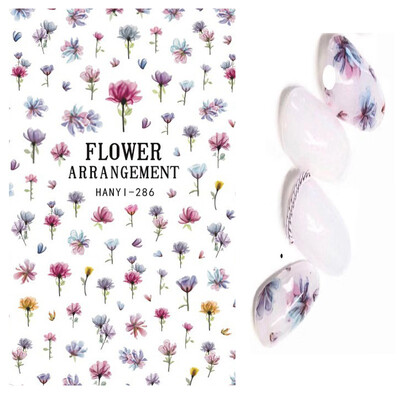 Τρισδιάστατη κόλλα πλάτης Αυτοκόλλητα νυχιών Ακουαρέλα Λουλούδια Ροζ Ροδάκινο άνθη κερασιάς Αυτοκόλλητα Beauty Decals για νύχια