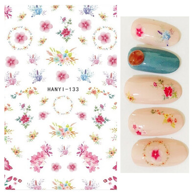 Τρισδιάστατη κόλλα πλάτης Αυτοκόλλητα νυχιών Ακουαρέλα Λουλούδια Ροζ Ροδάκινο άνθη κερασιάς Αυτοκόλλητα Beauty Decals για νύχια