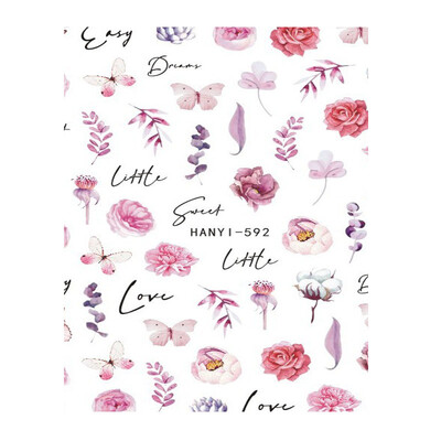 Τρισδιάστατη κόλλα πλάτης Αυτοκόλλητα νυχιών Ακουαρέλα Λουλούδια Ροζ Ροδάκινο άνθη κερασιάς Αυτοκόλλητα Beauty Decals για νύχια