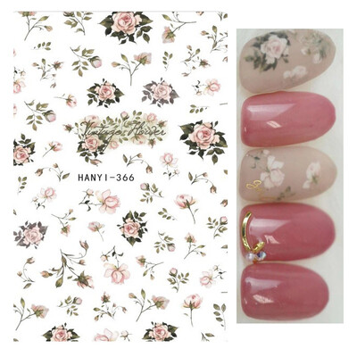 Τρισδιάστατη κόλλα πλάτης Αυτοκόλλητα νυχιών Ακουαρέλα Λουλούδια Ροζ Ροδάκινο άνθη κερασιάς Αυτοκόλλητα Beauty Decals για νύχια
