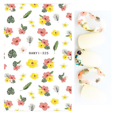 Τρισδιάστατη κόλλα πλάτης Αυτοκόλλητα νυχιών Ακουαρέλα Λουλούδια Ροζ Ροδάκινο άνθη κερασιάς Αυτοκόλλητα Beauty Decals για νύχια