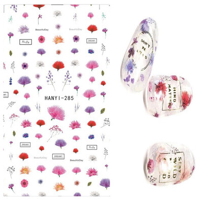 Τρισδιάστατη κόλλα πλάτης Αυτοκόλλητα νυχιών Ακουαρέλα Λουλούδια Ροζ Ροδάκινο άνθη κερασιάς Αυτοκόλλητα Beauty Decals για νύχια