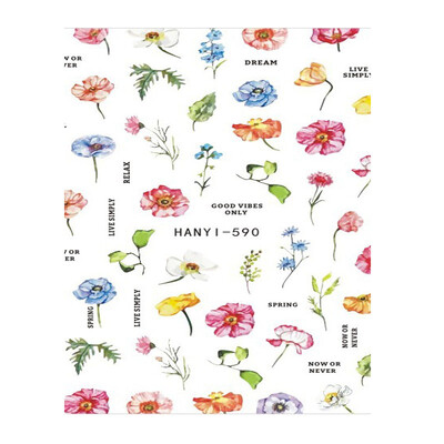 Τρισδιάστατη κόλλα πλάτης Αυτοκόλλητα νυχιών Ακουαρέλα Λουλούδια Ροζ Ροδάκινο άνθη κερασιάς Αυτοκόλλητα Beauty Decals για νύχια