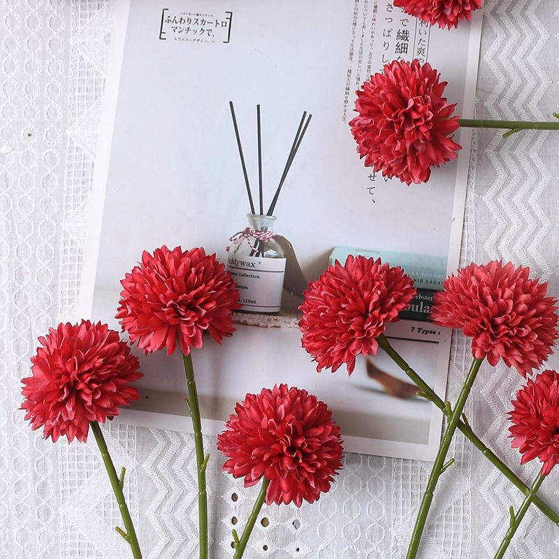 5 vnt dirbtinių kiaulpienių gėlių netikrų hortenzijų puokštė namų kambariui, vazos dekoravimui sodo vakarėliui, vestuvėms, nuotakai, Kalėdoms