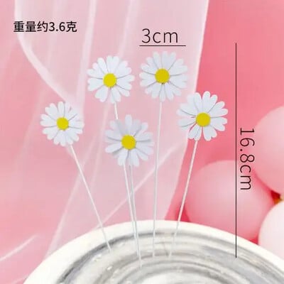 5 buc. flori colorate Topper pentru tort La mulți ani, ceramică moale, petrecere de aniversare, decorare desert pentru baby shower, consumabile pentru copt