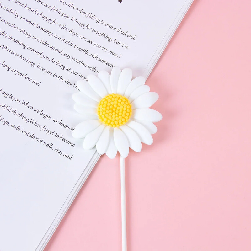 5 buc. flori colorate Topper pentru tort La mulți ani, ceramică moale, petrecere de aniversare, decorare desert pentru baby shower, consumabile pentru copt