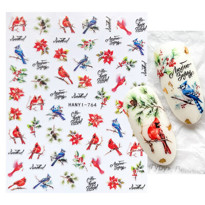 Charms Nail Art Gėlės Nagų lipdukas 3D Pink Spring Blossom Nail Art Lipdukai Žali lapai Slankikliai „Pasidaryk pats“ Papuoškite manikiūrą