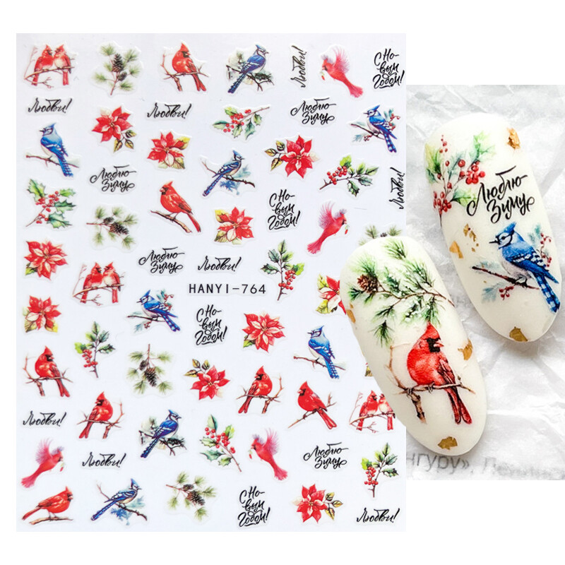 Charms Nail Art Gėlės Nagų lipdukas 3D Pink Spring Blossom Nail Art Lipdukai Žali lapai Slankikliai „Pasidaryk pats“ Papuoškite manikiūrą