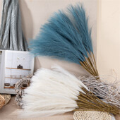 55CM 10PCS Fluffy Pampas Trava Boho Decor Lažna biljka Trska Simulacija vjenčanja Dekoracija doma Umjetno cvijeće