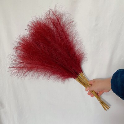 55CM 10PCS Fluffy Pampas Trava Boho Decor Lažna biljka Trska Simulacija vjenčanja Dekoracija doma Umjetno cvijeće