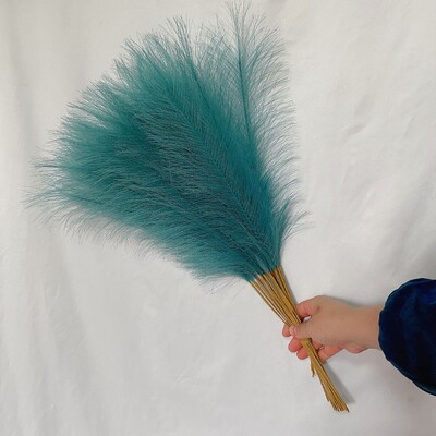 55CM 10PCS Fluffy Pampas Trava Boho Decor Lažna biljka Trska Simulacija vjenčanja Dekoracija doma Umjetno cvijeće