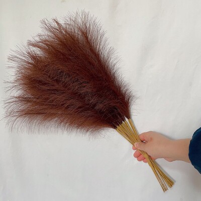 55CM 10PCS Fluffy Pampas Trava Boho Decor Lažna biljka Trska Simulacija vjenčanja Dekoracija doma Umjetno cvijeće