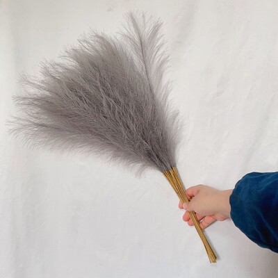 55CM 10PCS Fluffy Pampas Trava Boho Decor Lažna biljka Trska Simulacija vjenčanja Dekoracija doma Umjetno cvijeće
