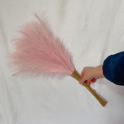 55CM 10PCS Fluffy Pampas Trava Boho Decor Lažna biljka Trska Simulacija vjenčanja Dekoracija doma Umjetno cvijeće