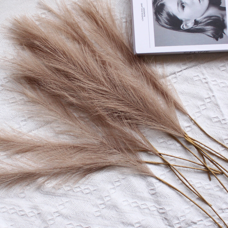 55CM 10PCS Fluffy Pampas Trava Boho Decor Lažna biljka Trska Simulacija vjenčanja Dekoracija doma Umjetno cvijeće