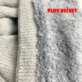 NIXHIT New Plus Velvet Thicken Knitted Beanie Warm Skullies Beanies Мъжки зимни шапки Плетени шапки Ежедневни езда за мъже Шапка Жени