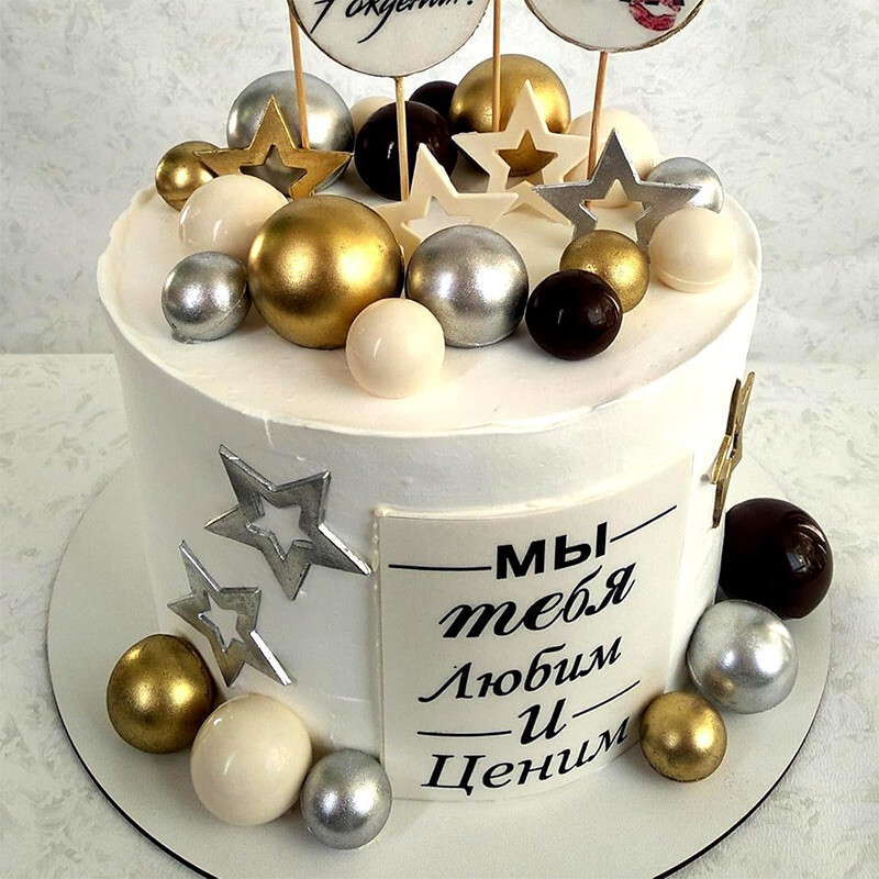 32 бр. / Комплект топка Декорация на торта Розово злато Перлени топки Мини шапка Пръчка топка от пяна за деца Сватбени декорации за рожден ден