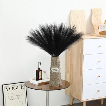 10 τμχ Pampas Grass 55cm/22inch Faux Pampas Grass Decor for Room Wedding Party Decoration