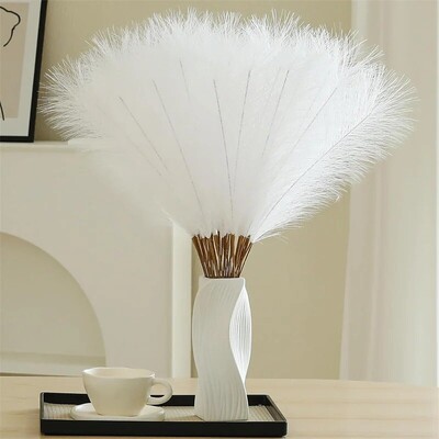 10 τμχ Pampas Grass 55cm/22inch Faux Pampas Grass Decor for Room Wedding Party Decoration