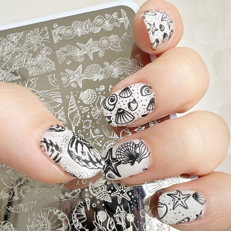XMQ nagų dailės štampavimo PLOKŠTELĖS OCEAN DESIGNS VASAROS ŠABLONAI