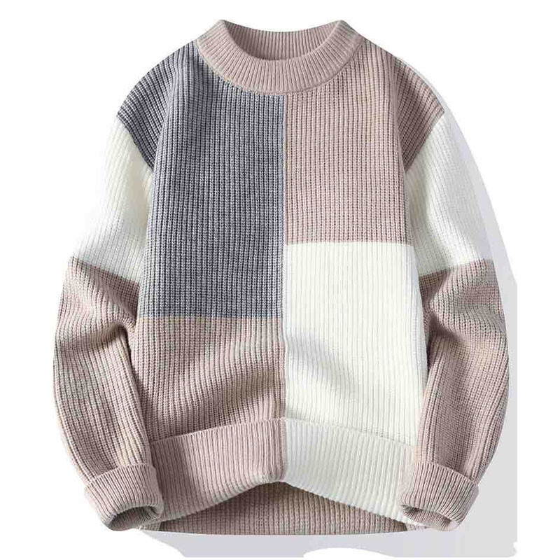 Νέο βελούδινο φθινοπωρινό και χειμώνα και χοντρή αντίθεση με στρογγυλή λαιμόκοψη, μοντέρνο και ευέλικτο, χαλαρό και όμορφο μακρυμάνικο πουλόβερ