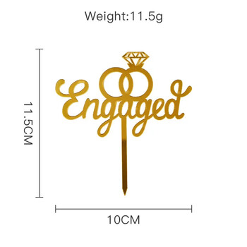 Ακρυλικό κάλυμμα κέικ Ρομαντική πρόταση Δαχτυλίδι με διαμάντια Bride To Be Wedding Party Decoration Μπομπονιέρες ψησίματος