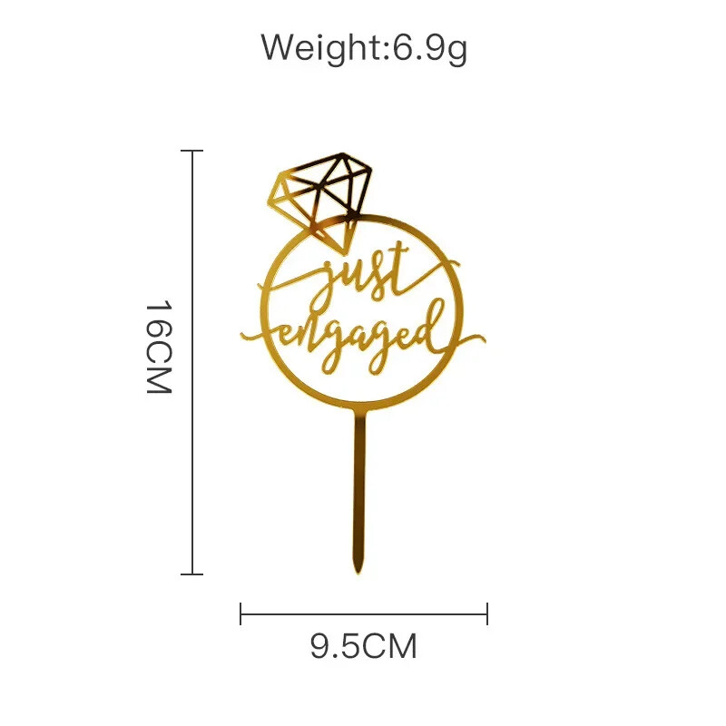 Akril tortafedő Romantikus ajánlat gyémánt gyűrűs menyasszony esküvői parti dekoráció sütési szívesség