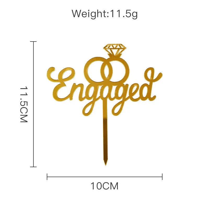 Akril tortafedő Romantikus ajánlat gyémánt gyűrűs menyasszony esküvői parti dekoráció sütési szívesség