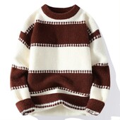 Džemperi muški 2023 Zimski debeli topli džemper muški prugasti džemper jesen Muški vuneni puloveri 5 boja veličina M-3XL MY8003