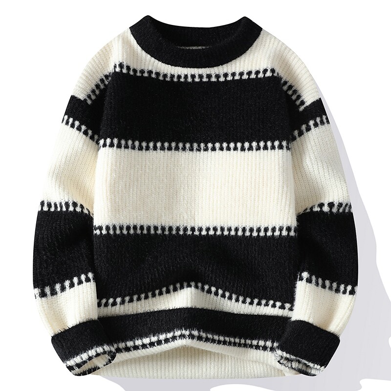 Džemperi muški 2023 Zimski debeli topli džemper muški prugasti džemper jesen Muški vuneni puloveri 5 boja veličina M-3XL MY8003