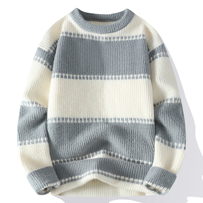 Džemperi muški 2023 Zimski debeli topli džemper muški prugasti džemper jesen Muški vuneni puloveri 5 boja veličina M-3XL MY8003