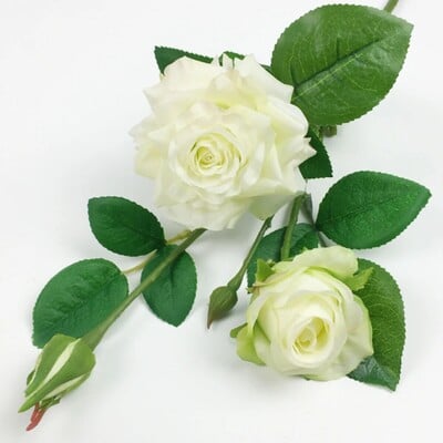 3 κεφαλές υψηλής ποιότητας τριαντάφυλλο ψεύτικα λουλούδια Τεχνητό χέρι αίσθηση ενυδάτωσης λουλούδια φυτά Σαλόνι σπιτιού γραφείου διακόσμηση πάρτι