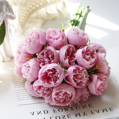 Μπουκέτο 27 κεφαλών τεχνητό μετάξι παιώνια πολυτελής διακόσμηση σπιτιού Επιτραπέζιο λουλούδι Φωτογραφία στηρίγματα Ψεύτικο λουλούδι Γάμος λουλούδι νύφης