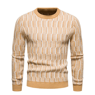 Υψηλής ποιότητας νέο ανδρικό πλεκτό πουλόβερ Casual λεπτό πουλόβερ με στρογγυλή λαιμόκοψη Χειμερινό νεανικό καθημερινό πλεκτό πουλόβερ