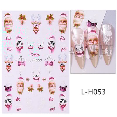 Τρισδιάστατα αυτοκόλλητα χριστουγεννιάτικα νυχιών Χαριτωμένα καρτούν αυτοκόλλητα Άγιου Βασίλη Χιονάνθρωπος Τάρανδος Snowflake Sliders Διακοσμήσεις μανικιούρ διακοπών