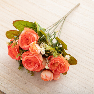 Svileni umjetni cvijet, ruža, buket božura Dekoracija doma, mladenka koja drži cvijeće, vjenčani dekor, buket DIY lažni cvjetni aranžman