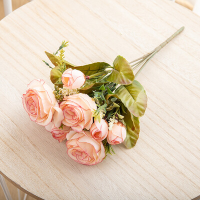 Svileni umjetni cvijet, ruža, buket božura Dekoracija doma, mladenka koja drži cvijeće, vjenčani dekor, buket DIY lažni cvjetni aranžman