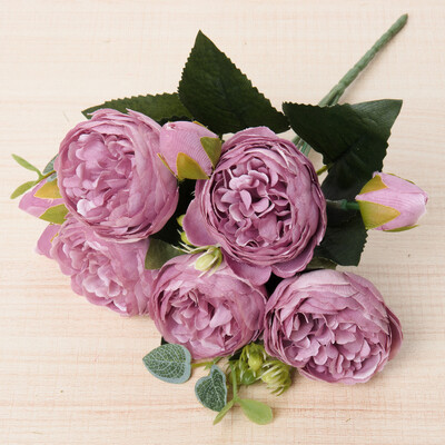 Svileni umjetni cvijet, ruža, buket božura Dekoracija doma, mladenka koja drži cvijeće, vjenčani dekor, buket DIY lažni cvjetni aranžman