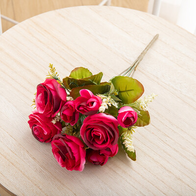 Svileni umjetni cvijet, ruža, buket božura Dekoracija doma, mladenka koja drži cvijeće, vjenčani dekor, buket DIY lažni cvjetni aranžman