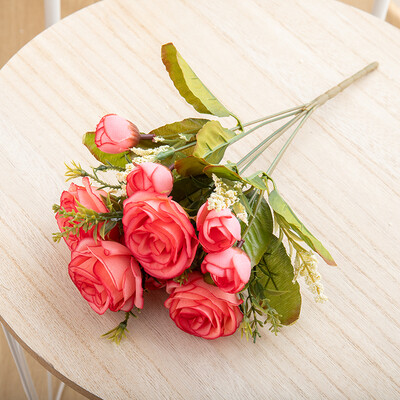 Svileni umjetni cvijet, ruža, buket božura Dekoracija doma, mladenka koja drži cvijeće, vjenčani dekor, buket DIY lažni cvjetni aranžman