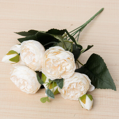 Svileni umjetni cvijet, ruža, buket božura Dekoracija doma, mladenka koja drži cvijeće, vjenčani dekor, buket DIY lažni cvjetni aranžman