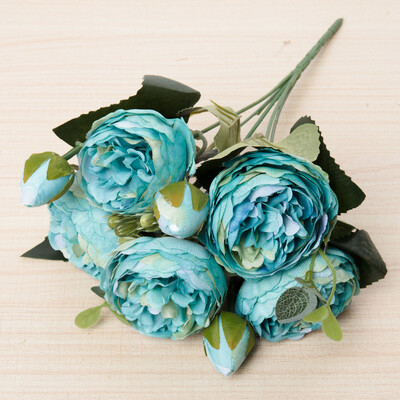 Svileni umjetni cvijet, ruža, buket božura Dekoracija doma, mladenka koja drži cvijeće, vjenčani dekor, buket DIY lažni cvjetni aranžman