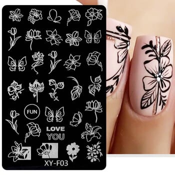 Star Moon Nail Stamping Places Flower Lace Abstract Geometric Lines Printing Stencil Manicuring Art Stamp Templates Nail Tools