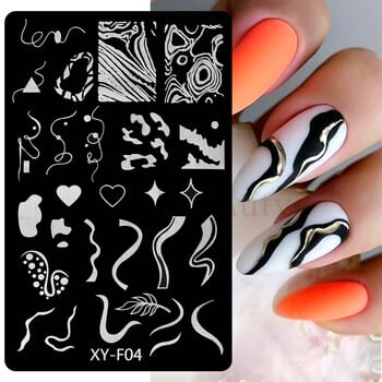 Star Moon Nail Stamping Places Flower Lace Abstract Geometric Lines Printing Stencil Manicuring Art Stamp Templates Nail Tools