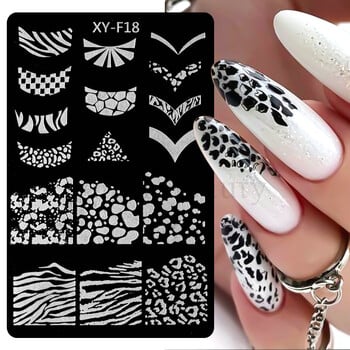 Star Moon Nail Stamping Places Flower Lace Abstract Geometric Lines Printing Stencil Manicuring Art Stamp Templates Nail Tools