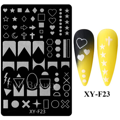 Star Moon Nail Stamping Places Flower Lace Abstract Geometric Lines Printing Stencil Manicuring Art Stamp Templates Nail Tools