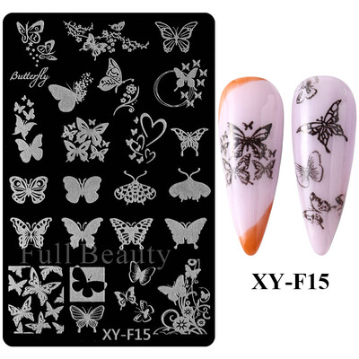 Star Moon Nail Stamping Places Flower Lace Abstract Geometric Lines Printing Stencil Manicuring Art Stamp Templates Nail Tools