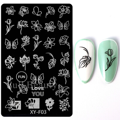 Star Moon Nail Stamping Places Flower Lace Abstract Geometric Lines Printing Stencil Manicuring Art Stamp Templates Nail Tools